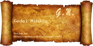Gedei Mihály névjegykártya